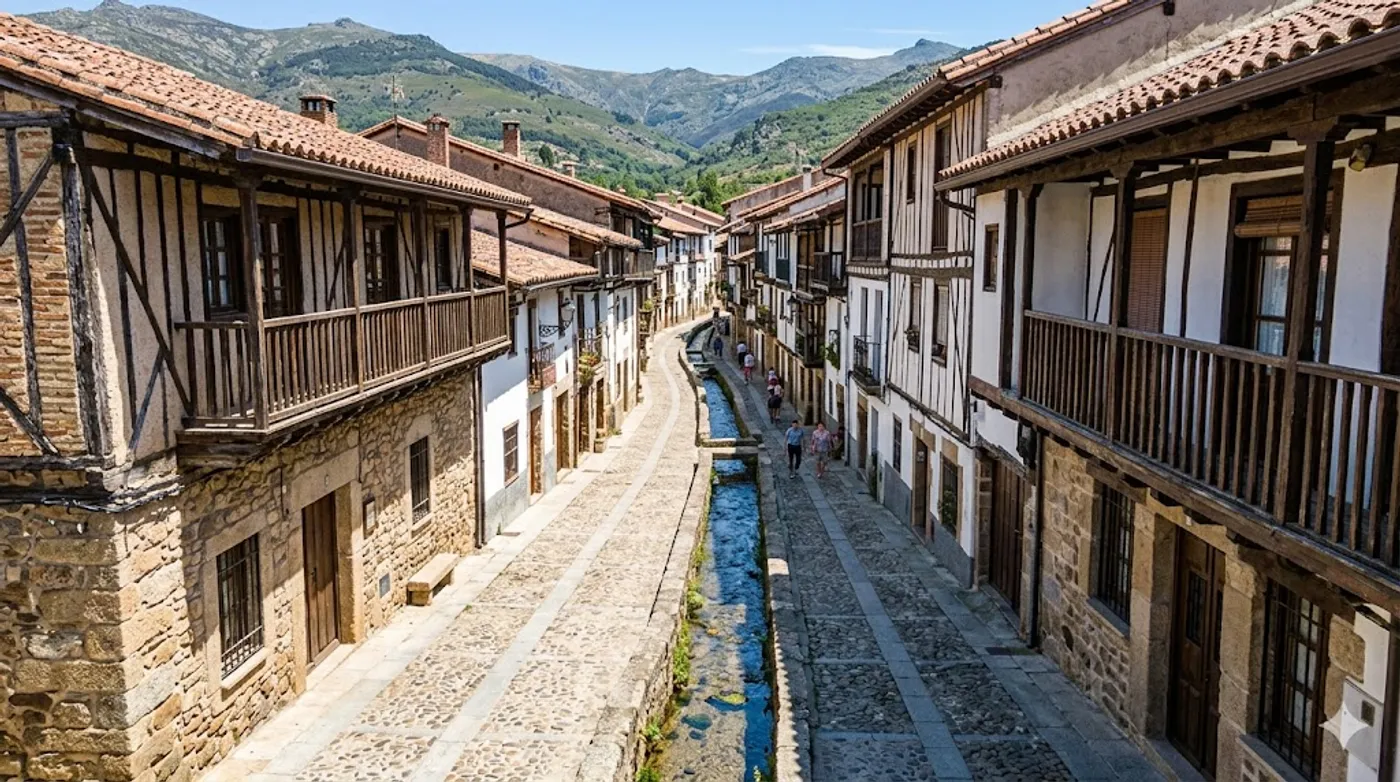 Vista de Villanueva de la Vera en la comarca de La Vera